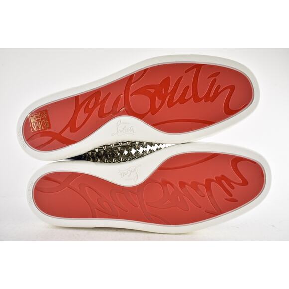 Christian Louboutin Louis Orlato Flat Spike Black White High Top Sneaker 44 11 - Picture 12 of 12